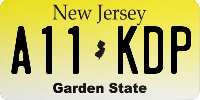 NJ license plate A11KDP