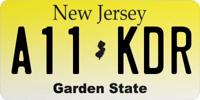 NJ license plate A11KDR