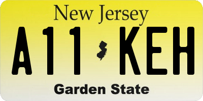 NJ license plate A11KEH