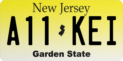 NJ license plate A11KEI