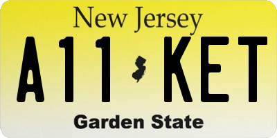 NJ license plate A11KET
