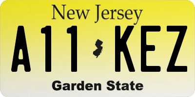 NJ license plate A11KEZ
