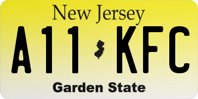 NJ license plate A11KFC