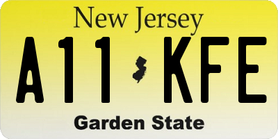 NJ license plate A11KFE