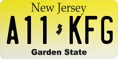 NJ license plate A11KFG