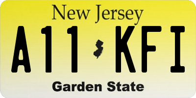 NJ license plate A11KFI