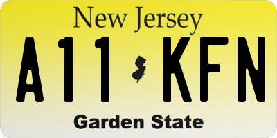 NJ license plate A11KFN