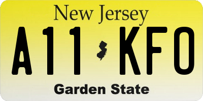 NJ license plate A11KFO