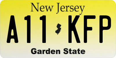 NJ license plate A11KFP