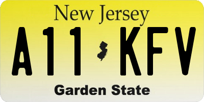NJ license plate A11KFV