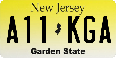 NJ license plate A11KGA