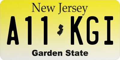 NJ license plate A11KGI