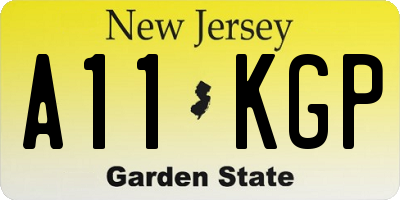 NJ license plate A11KGP