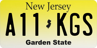 NJ license plate A11KGS