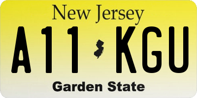 NJ license plate A11KGU