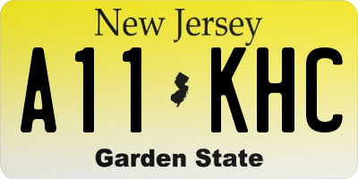 NJ license plate A11KHC