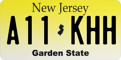 NJ license plate A11KHH