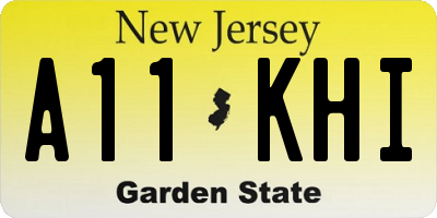 NJ license plate A11KHI