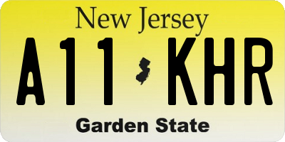 NJ license plate A11KHR
