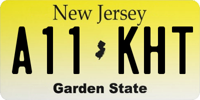 NJ license plate A11KHT