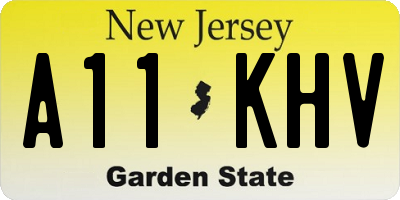 NJ license plate A11KHV