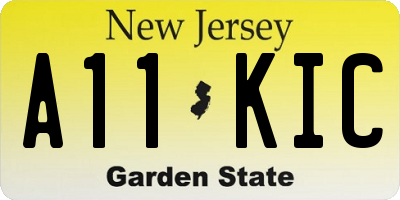 NJ license plate A11KIC