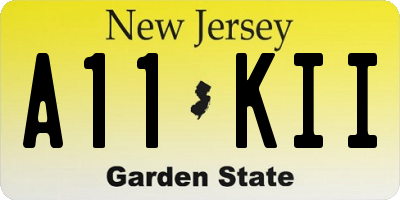 NJ license plate A11KII