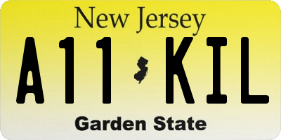 NJ license plate A11KIL