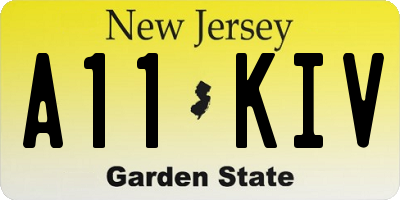 NJ license plate A11KIV
