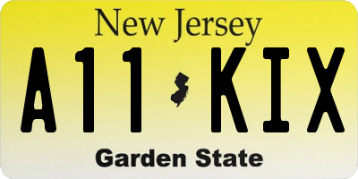 NJ license plate A11KIX