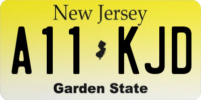 NJ license plate A11KJD