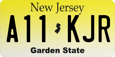 NJ license plate A11KJR