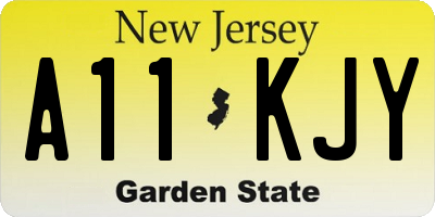 NJ license plate A11KJY