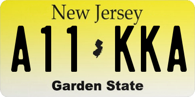NJ license plate A11KKA