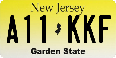 NJ license plate A11KKF