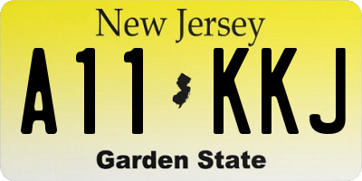 NJ license plate A11KKJ