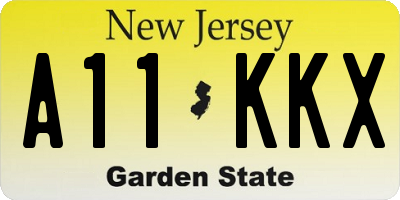 NJ license plate A11KKX