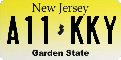 NJ license plate A11KKY