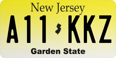 NJ license plate A11KKZ