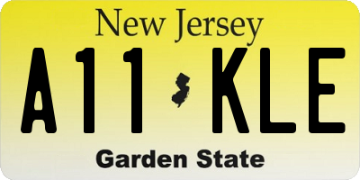 NJ license plate A11KLE