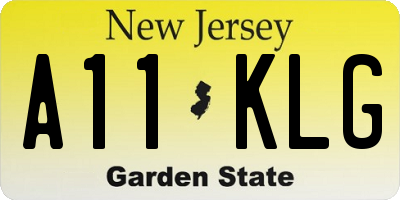 NJ license plate A11KLG