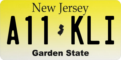NJ license plate A11KLI