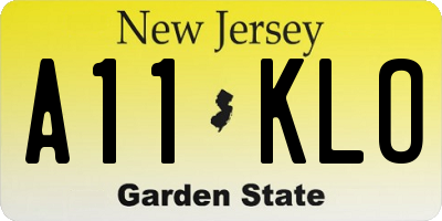 NJ license plate A11KLO