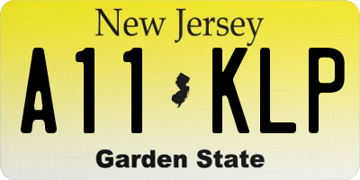 NJ license plate A11KLP