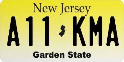 NJ license plate A11KMA