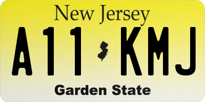 NJ license plate A11KMJ