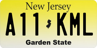 NJ license plate A11KML