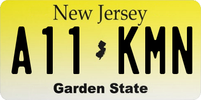 NJ license plate A11KMN