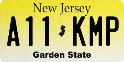NJ license plate A11KMP