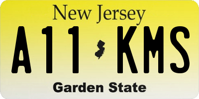 NJ license plate A11KMS